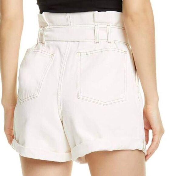 Free People Cindy Utility Shorts white paper bag belted size 2 - Picture 2 of 5